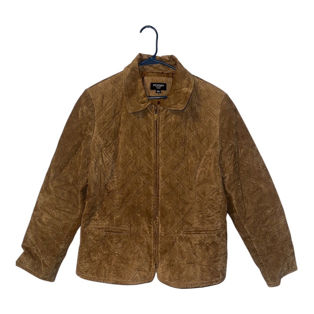 Sonoma Brown Quilted Leather Jacket